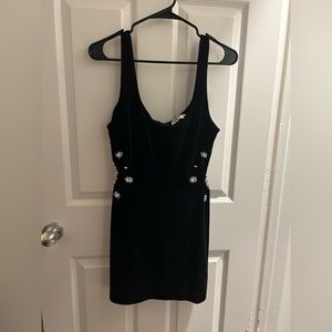 Zara velvet jewel cut out black dress new with tags